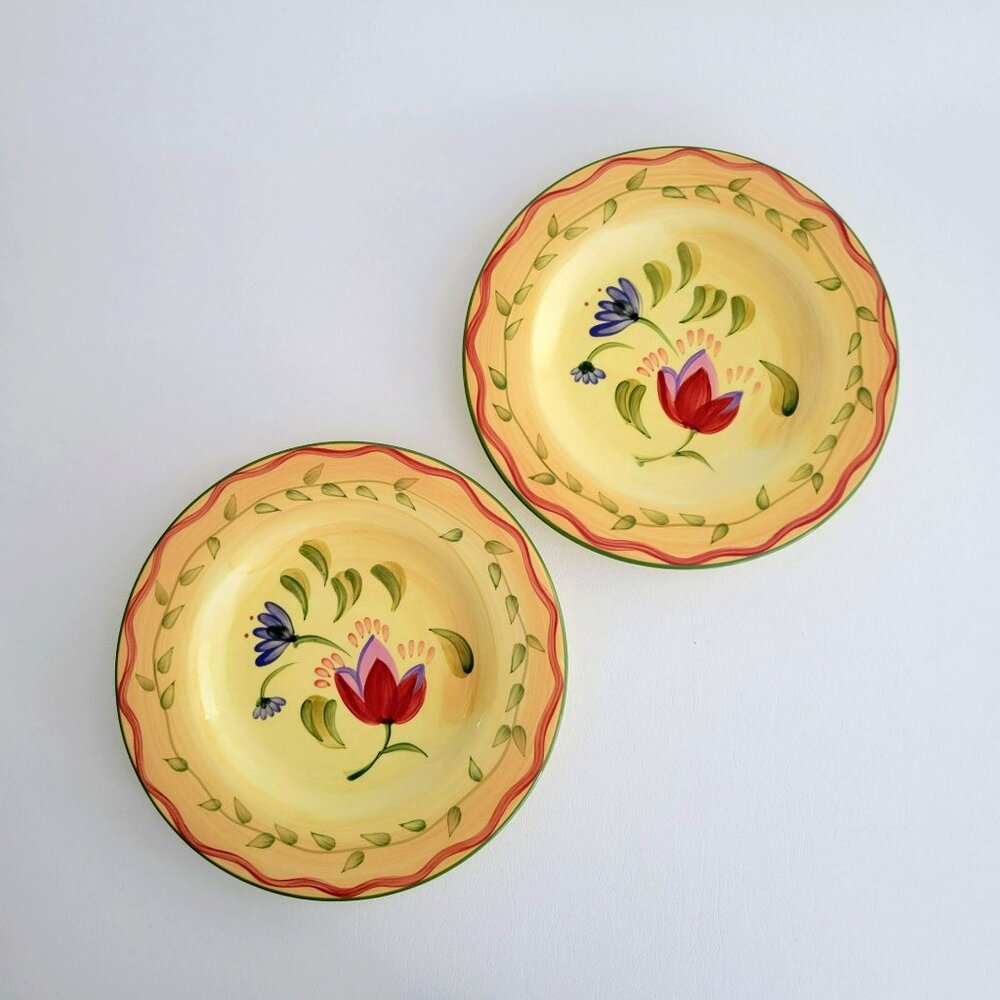 Pfaltzgraff Napoli Stoneware Salad Plate Set of 2, Yellow & Orange Discontinued